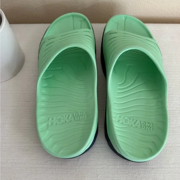 HOKA One One Mint Green/Black Unisex Slide Sandals - Picture 7 of 11